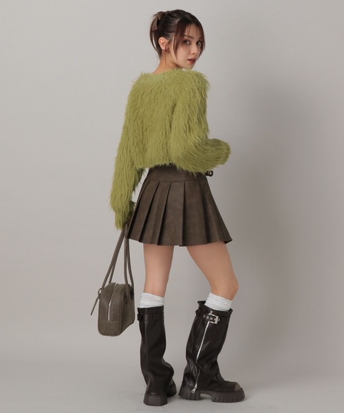 ダブルレザースカート FOREVER21 スカート 「2024FW」ダブルベルトフェイクレザーミニ