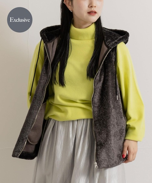 ベスト ジレ 「別注」MIDIUMISOLID×TGM　boa vest レディース MIDIUMISOLID ベスト ジレ 「別注」MIDIUMISOLID×TGM boa vest