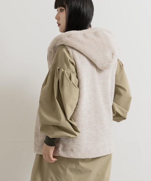 ベスト ジレ 「別注」MIDIUMISOLID×TGM　boa vest レディース MIDIUMISOLID ベスト ジレ 「別注」MIDIUMISOLID×TGM boa vest