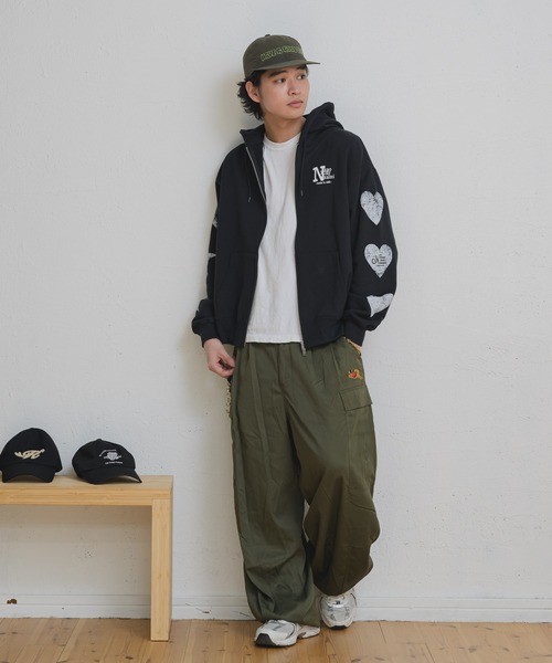 kaoyorinakami パーカー zip parka / スターハートジップパーカー