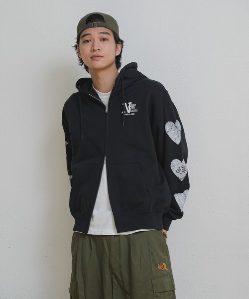 kaoyorinakami パーカー zip parka / スターハートジップパーカー