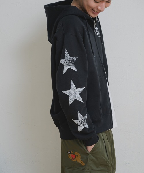 KEIJU フーディ ジップアップパーカー kaoyorinakami パーカー zip parka / スターハートジップパーカー