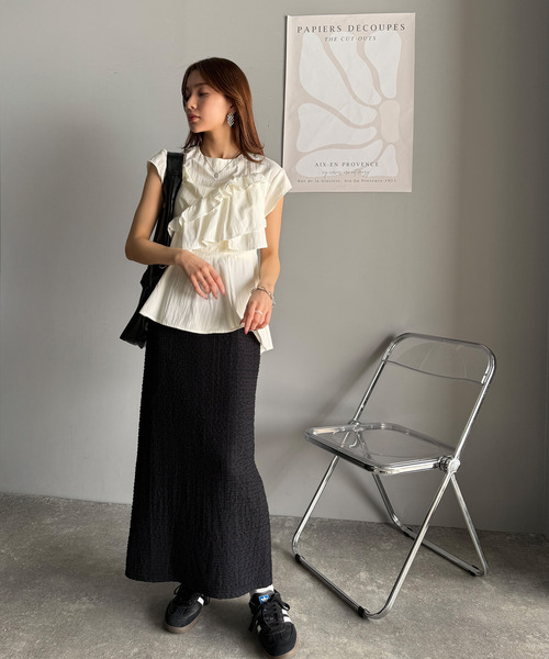ブラウス シャツ ペプラムフレア切り替え半袖トップス レディース classicalelf ブラウス シャツ 大人かわいいフリル使いフレア