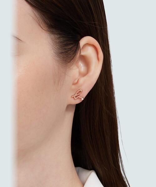 ■agnesb.■2way ハート ピアス \"Carving of love\" H925 2way ハート ピアス 