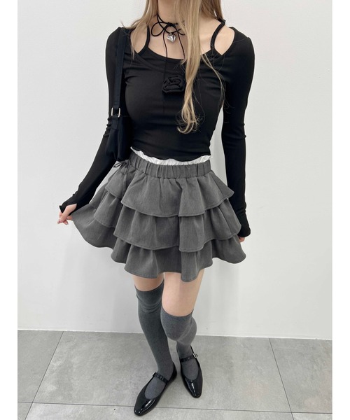 【THEAIRTOWN】パフィリボンミニスカート ハーフプリーツリボンミニスカート[品番：FROW0001517]｜by muni