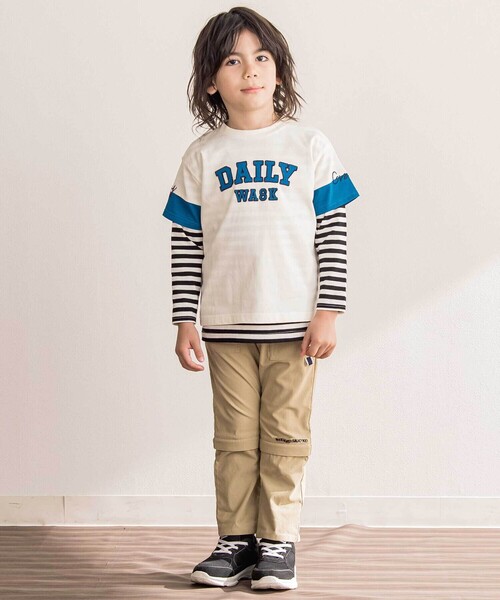 WASK（ワスク） パンツ ロゴ刺しゅうコンバーチブルストレッチナイロン