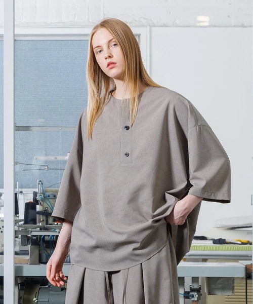 トップス ayao VOAAOV シャツ 「VOAAOV」 MELANGE LINEN LIKE Henry Neck