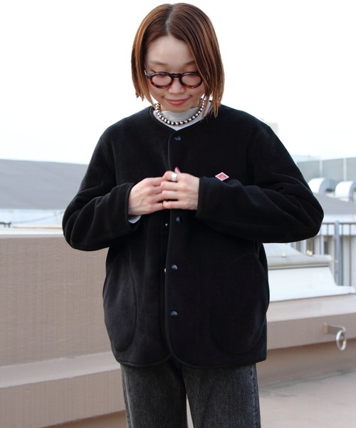 Danton（ダントン） ノーカラージャケット 38 ブラック レディース