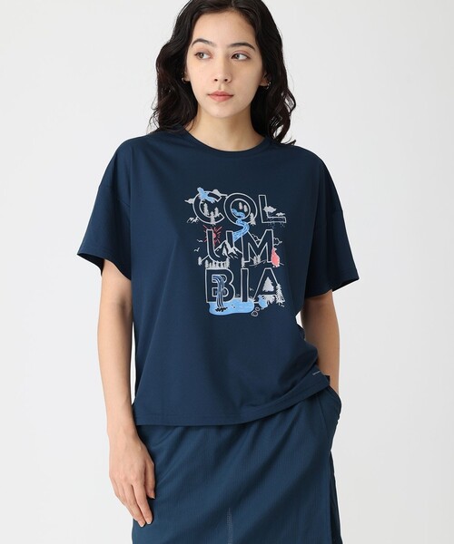 tシャツ Columbia／ウィメンズローハイクオムニフリーズ ショートスリーブTシャツ／コロンビア／冷却／吸湿・速乾／UVカット／半袖Tシャツ レデ