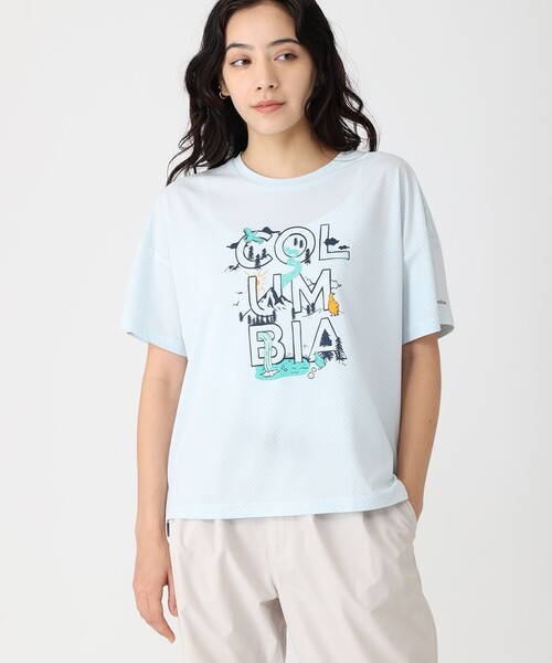 tシャツ Columbia／ウィメンズローハイクオムニフリーズ ショートスリーブTシャツ／コロンビア／冷却／吸湿・速乾／UVカット／半袖Tシャツ レデ