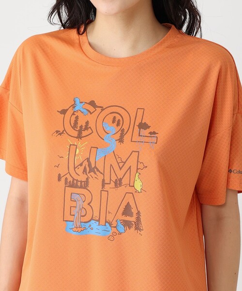 tシャツ Columbia／ウィメンズローハイクオムニフリーズ ショートスリーブTシャツ／コロンビア／冷却／吸湿・速乾／UVカット／半袖Tシャツ レデ Columbia tシャツ Columbia／ウィメンズローハイクオムニ