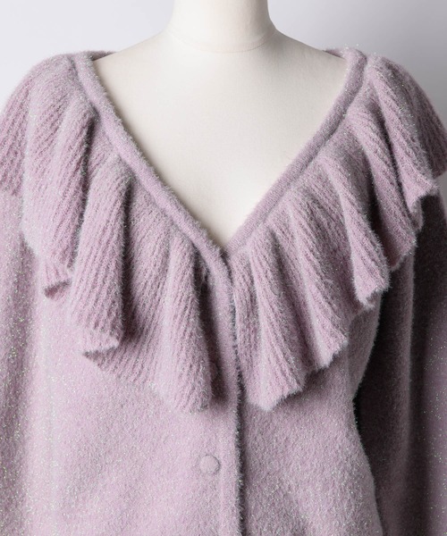 「J1U by LA BELLE ETUDE」 ニットカーディガン FREE ピンク レディース_画像4