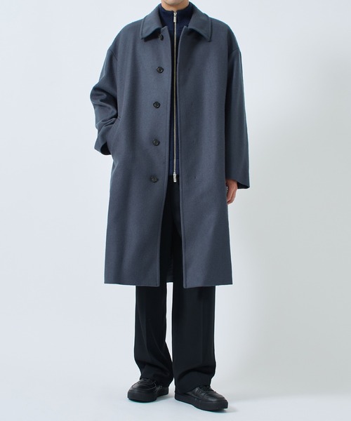 STUDIOUS ステンカラーコート STUDIOUS（ステュディオス） ステンカラーコート 2 ブラック メンズ