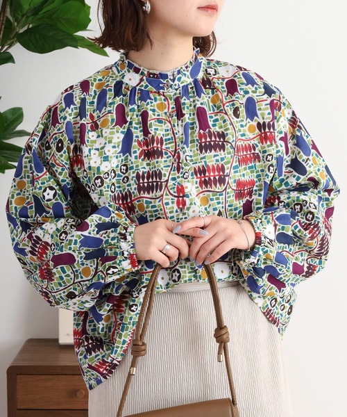 ブラウス シャツ kilki ボタニカル柄2wayブラウス レディース kilki ブラウス シャツ ボタニカル柄2wayブラウス レディース