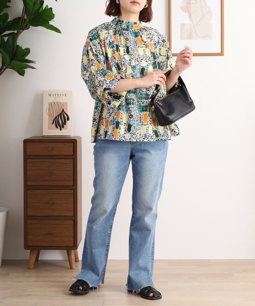 ブラウス シャツ kilki ボタニカル柄2wayブラウス レディース kilki ブラウス シャツ ボタニカル柄2wayブラウス レディース