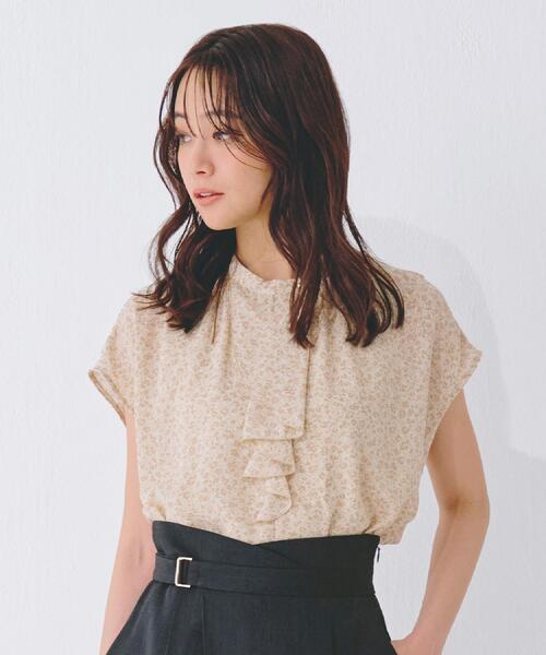 grove ブラウス シャツ フロントラッフルフリルブラウス