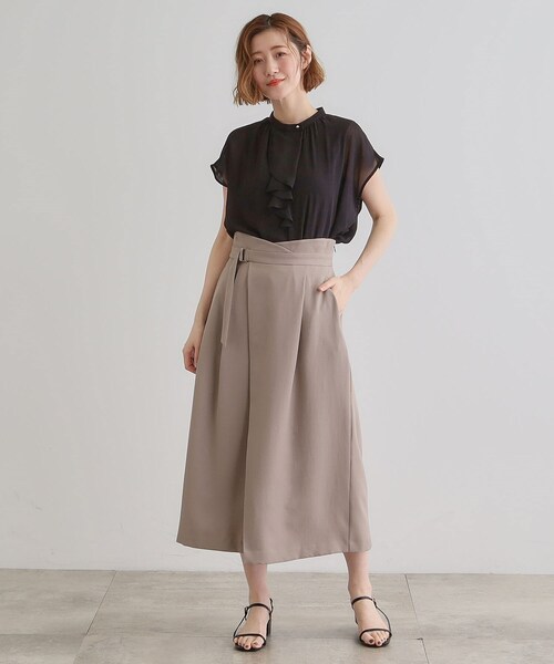grove（グローブ） ブラウス シャツ フロントラッフルフリルブラウス