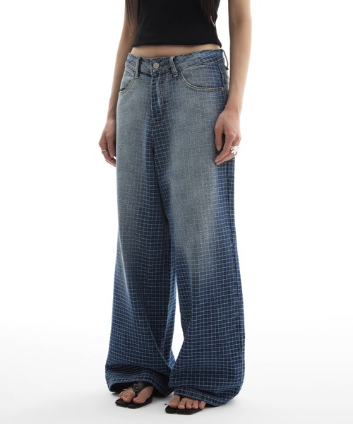 □8.16 a57 リメイク ワイドデニム × トラックパンツ ドッキングパンツ