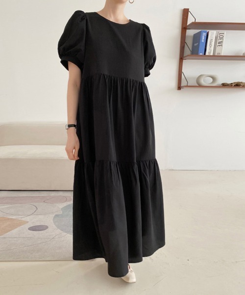売れ筋がひ贈り物！ ワンピース ボリューム袖ティアードロングワンピース : ZOZOTOWN ワンピース