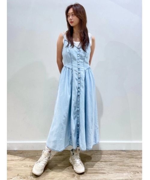 GAP ワンピース デニム シーム マキシワンピース : ZOZOTOWN