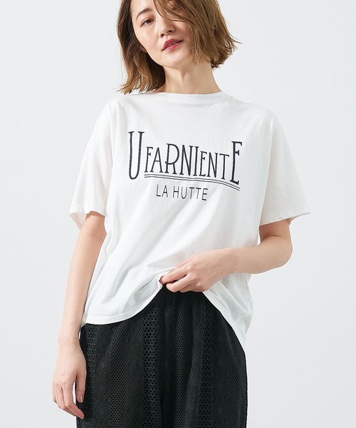 tシャツ 「La Hutte×MICA＆DEAL」”UFARNIENTE”ロゴプリントT-shirt レディース