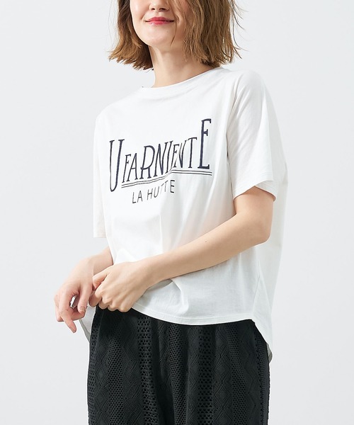 tシャツ 「La Hutte×MICA＆DEAL」”UFARNIENTE”ロゴプリントT-shirt レディース