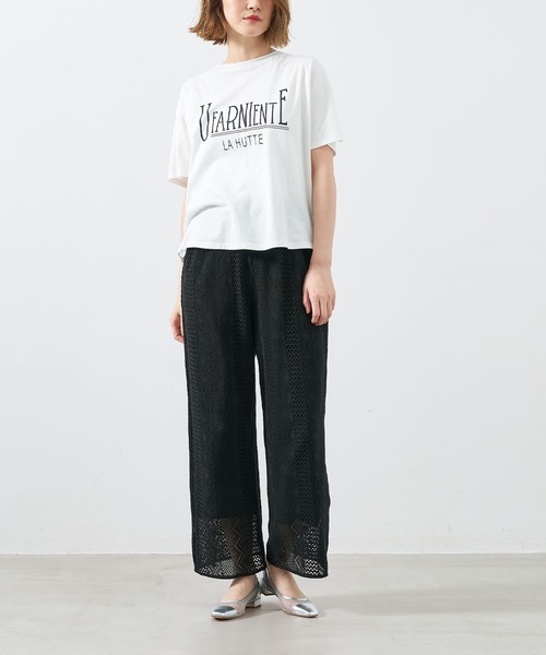 tシャツ 「La Hutte×MICA＆DEAL」”UFARNIENTE”ロゴプリントT-shirt レディース