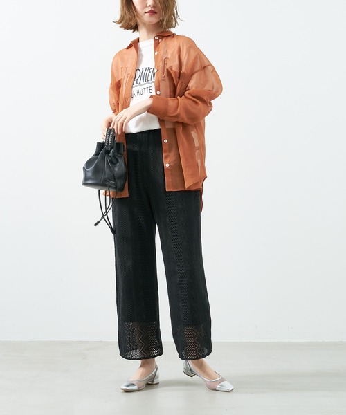 tシャツ 「La Hutte×MICA＆DEAL」”UFARNIENTE”ロゴプリントT-shirt レディース