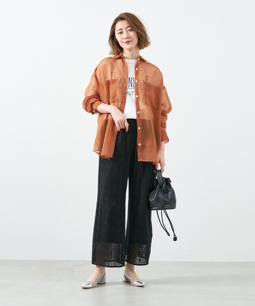 tシャツ 「La Hutte×MICA＆DEAL」”UFARNIENTE”ロゴプリントT-shirt レディース