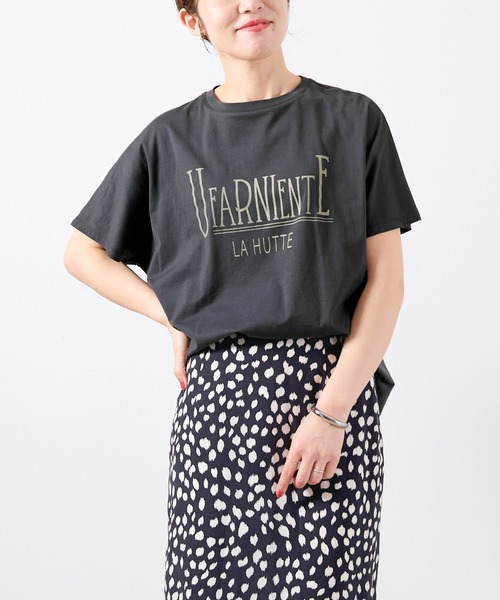 tシャツ 「La Hutte×MICA＆DEAL」”UFARNIENTE”ロゴプリントT-shirt レディース