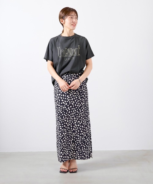 tシャツ 「La Hutte×MICA＆DEAL」”UFARNIENTE”ロゴプリントT-shirt レディース