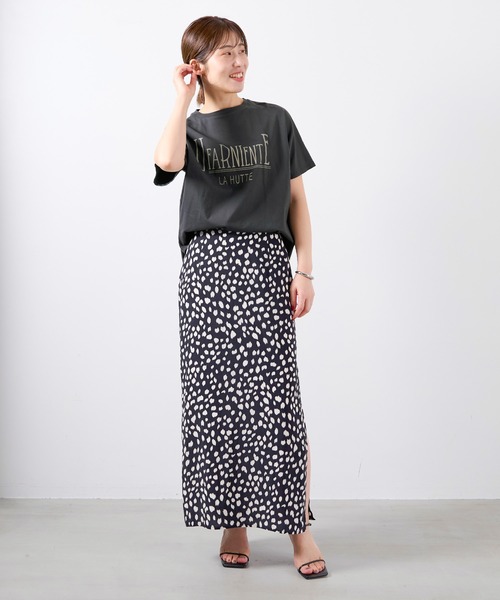 tシャツ 「La Hutte×MICA＆DEAL」”UFARNIENTE”ロゴプリントT-shirt レディース