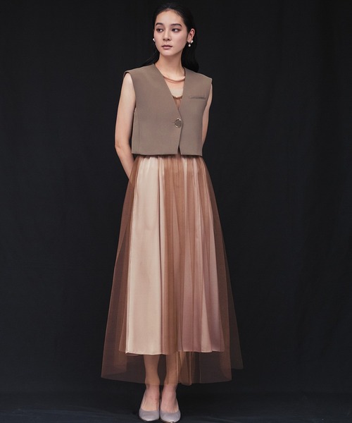 shiho3点セットセレモニー結婚式オケージョンドレスパーティードレス GIRL DRESS FOR NOW ドレス ショートジレ セット チュールドレス