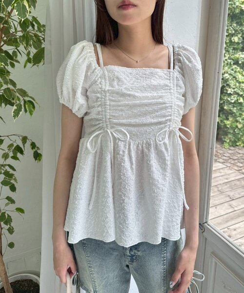 OLIVE des ブラウス シャツ ドロストオフショルチュニック