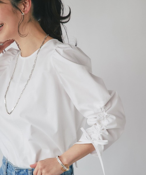 「La boutique BonBon」 7分袖ブラウス FREE ホワイト レディース