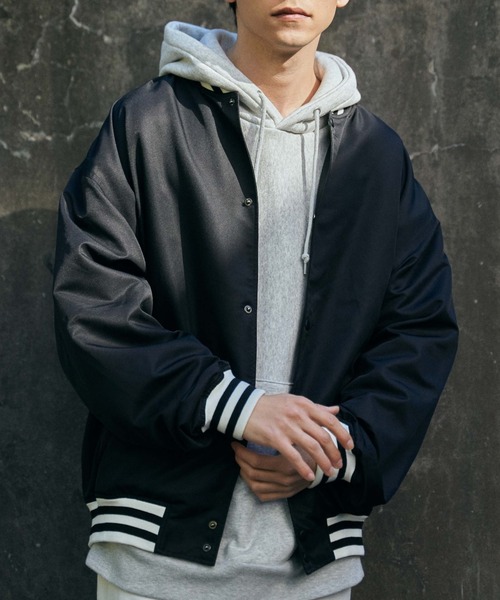 「WEGO」 スタジャン LARGE ダークグリーン メンズ_画像3