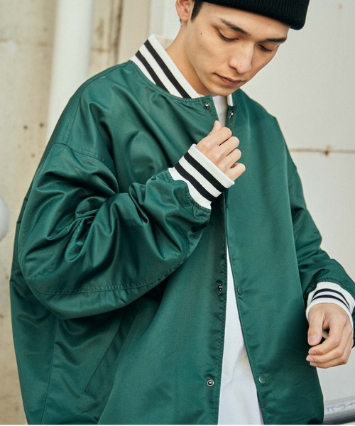 「WEGO」 スタジャン LARGE ダークグリーン メンズ_画像4