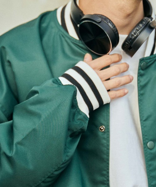 「WEGO」 スタジャン LARGE ダークグリーン メンズ_画像5