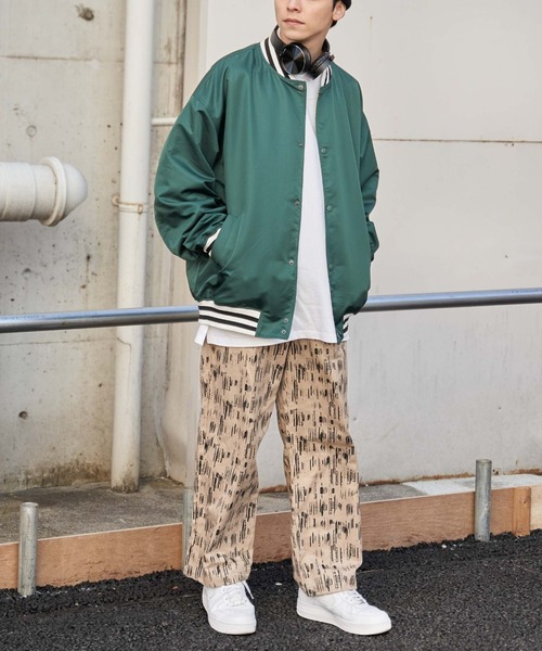 「WEGO」 スタジャン LARGE ダークグリーン メンズ_画像8