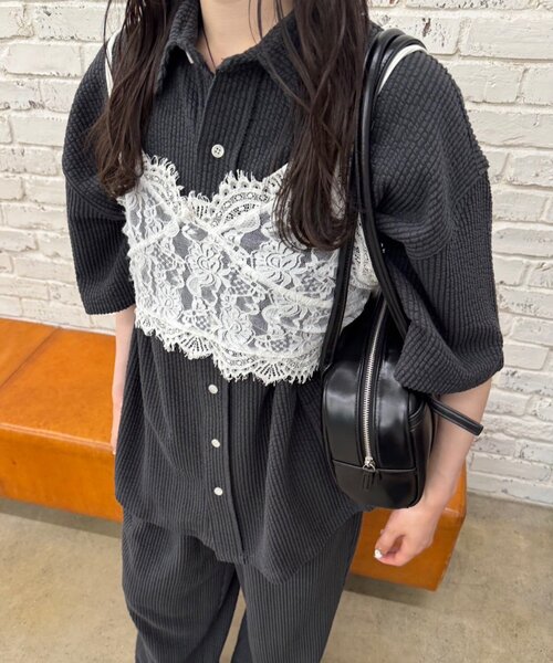 ブラウス シャツ 「UNISEX/SETUP対応」ストレッチシアサッカーショートスリーブシャツ レディース メンズ WHIMSIC ブラウス シャツ 「UNISEX/SETUP対応」ストレッチシア