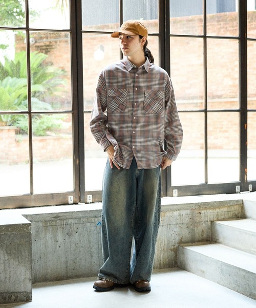 niko and…（ニコアンド） シャツ チェックネルシャツ メンズ