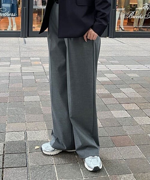 黒いポリエステル製ワイドパンツ BR-P038 BROOKS BROTHERS（ブルックスブラザーズ） パンツ ポリエステル