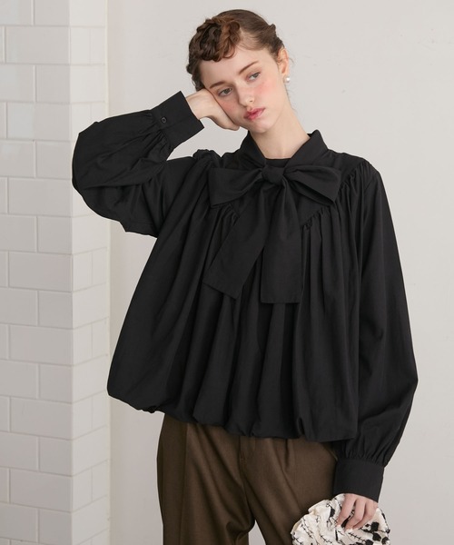 BONLECILL noir ブラウス シャツ 「BONLECILL noir」2wayビッグリボン