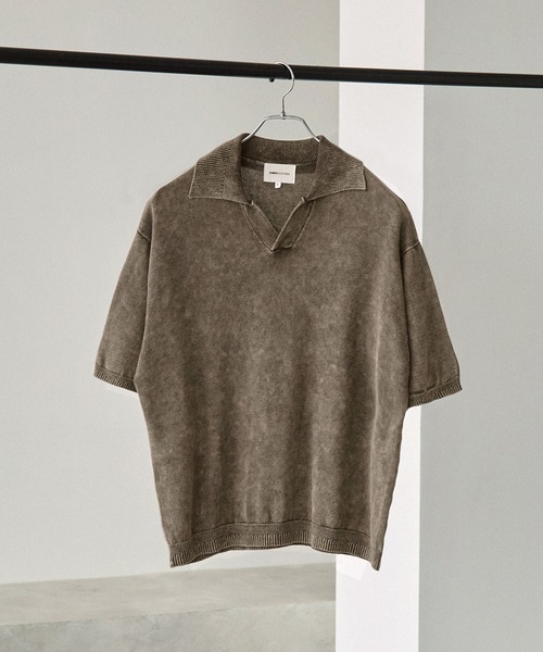 「EMMA CLOTHES」 半袖ポロシャツ M ライトカーキ メンズ