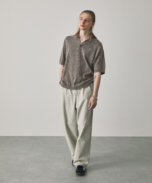 「EMMA CLOTHES」 半袖ポロシャツ M ライトカーキ メンズ