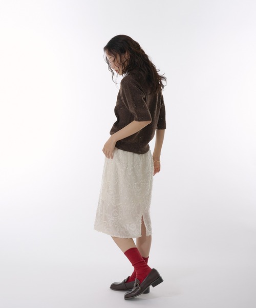 MUHET（ミュエータ） スカート sheer jaguard midi skirt / シアー