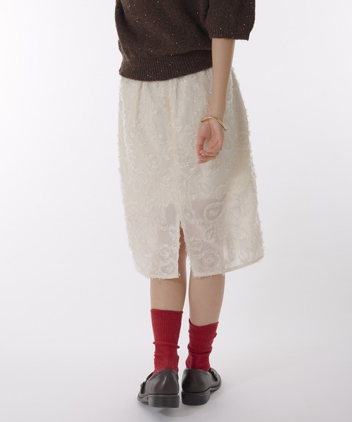 MUHET スカート sheer jaguard midi skirt / シアージャガード