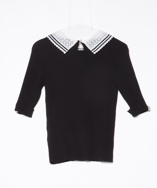 「tocco closet」 半袖ニット M ブラック レディース_画像2