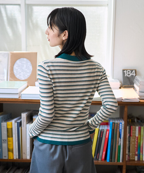 ニット セーター ウォッシャブル マルチボーダーポロニット レディース | FREAK'S STORE | 10