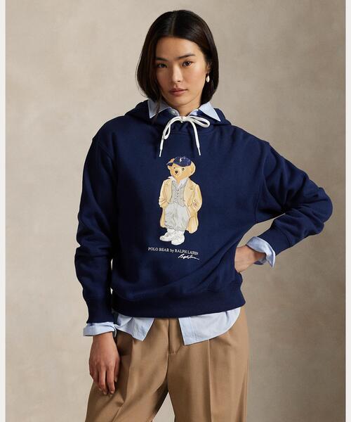 Ralph Lauren フード付きニットパーカー レディースＬサイズ（美品） POLO RALPH LAUREN パーカー ケーブルニット コットン